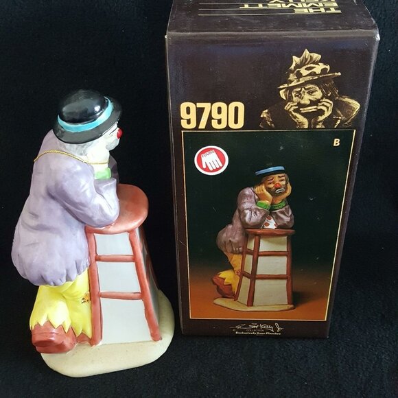 Emmett Kelly Circus Clown Figurine Hobo Cabbage Stool Horn Trunk Lot 3 - Picture 2 of 11